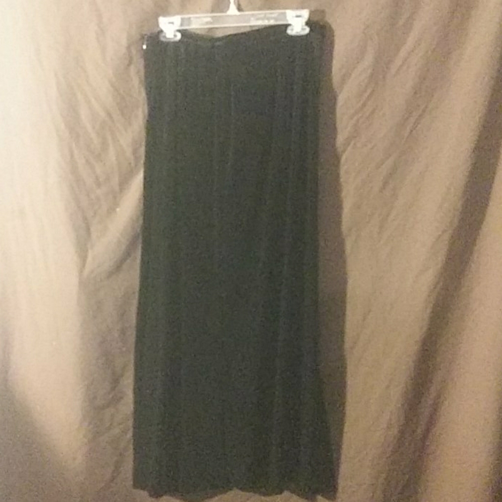 Black velvet pencil skirt